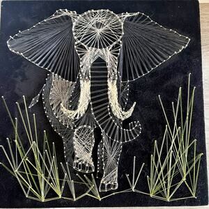 Elephant Vintage MID CENTURY 1978 "The Guardian" Sting Art COMPLETED Wall Art